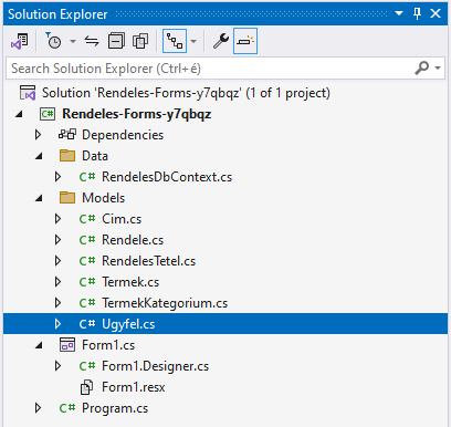 5.1 Windows Forms projekt létrehozása és Scaffold-Db használata | Coding